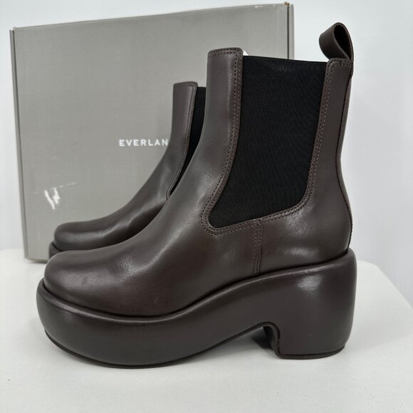 Everlane The Puffa Boot in Dark Brown size 8 Chelsea Ankle 3.25" Chunky Platform - Picture 1 of 10
